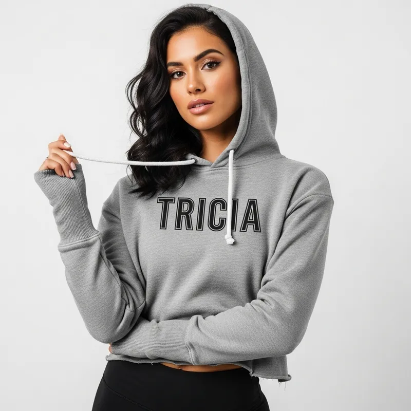 Custom Cropped Hoodie with Tricia Design