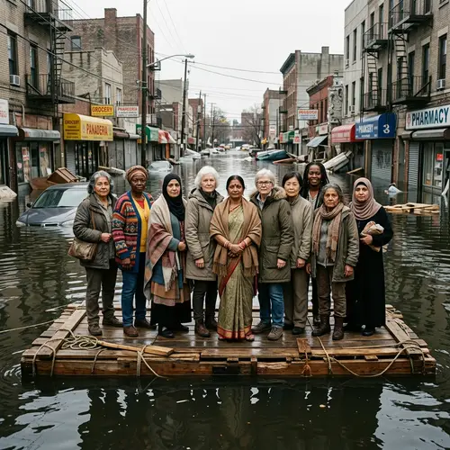 Elderly Women Resilient in Flooded City Streets