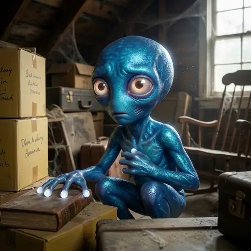 Mysterious Alien with Luminescent Features