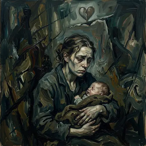 Impact of Postpartum Depression on Maternal Mortality - Haunting Artistic Depiction