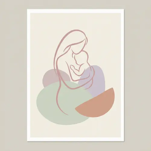 Minimalist Artwork Capturing Motherhood Essence