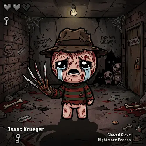 Freddy Krueger-Inspired Binding of Isaac Characters