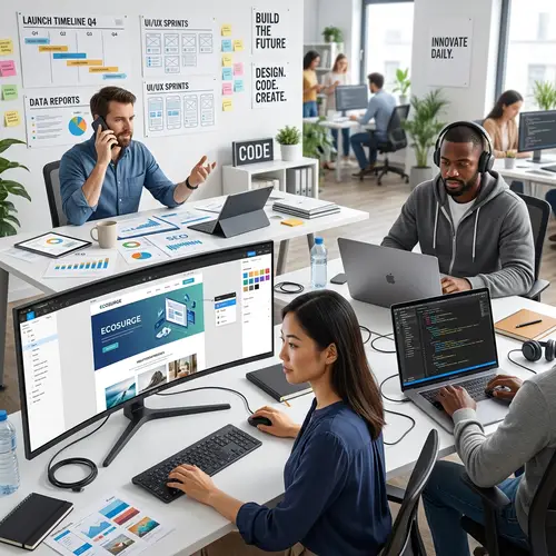 Professional Website Creation Team at Work