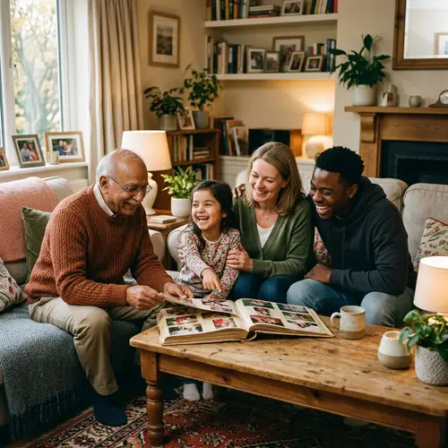 Joyful Moments: Family Memories in a Photo Album