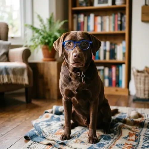 Short-Haired Dog with Blue Spectacles | Cute and Intellectual Pet