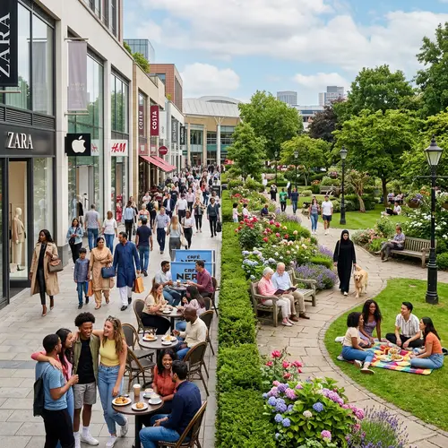 Fashion and Serenity at the Shopping Centre & Garden