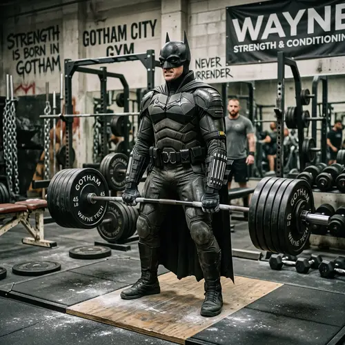 Batman Deadlifting: Strength Training Superhero