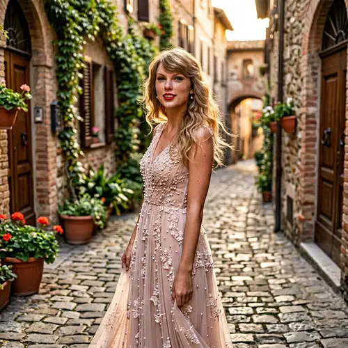 Stunning Portrait of Taylor Swift in Vintage Alley