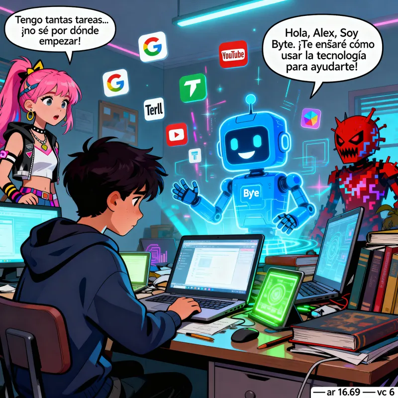 Discovering the Future: Alex and Byte's Adventure