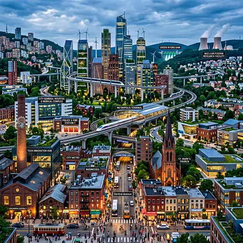 Futuristic Green City: Blending Technology & Tradition