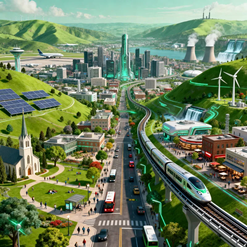 Futuristic Green City: Blending Technology & Tradition