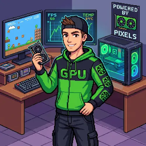 Pixel Art Person with GPU Theme