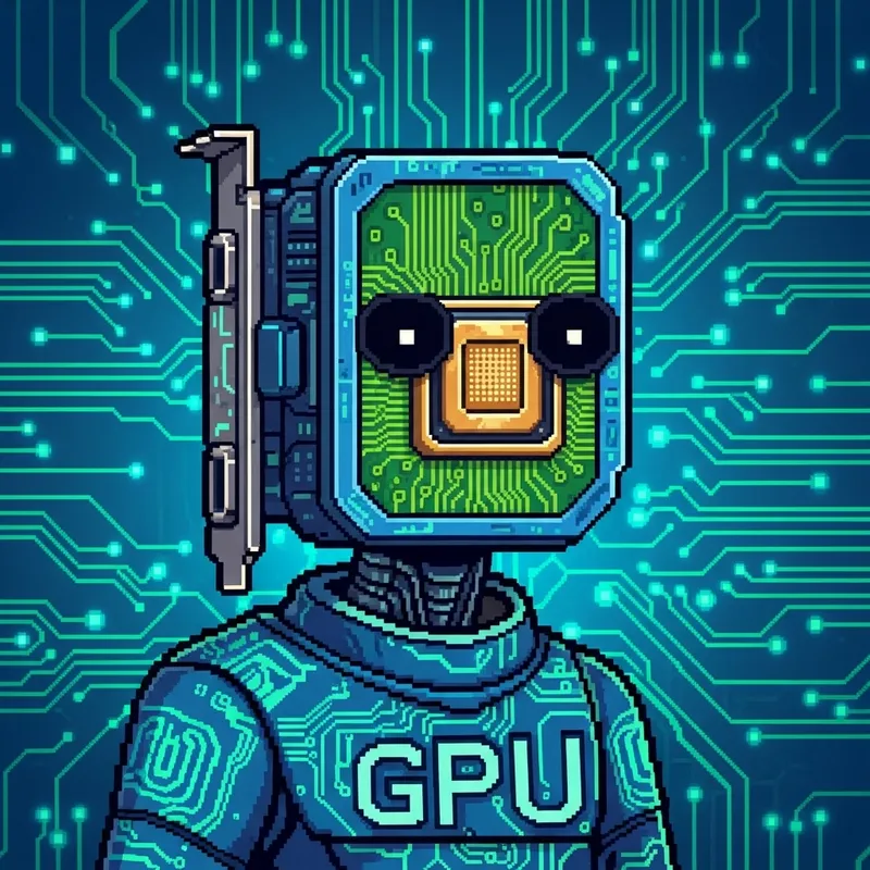 Pixel Art Person with GPU Theme