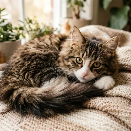 Adorable Brown and White Fluffy Cat | Cute Cat Images