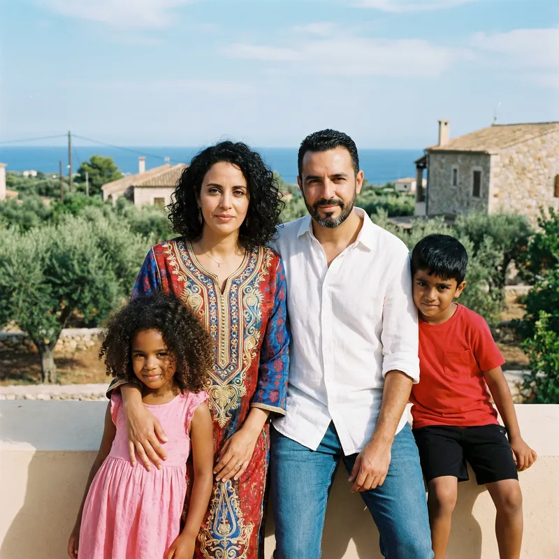 Culturally Diverse Family Gathering with North African Roots