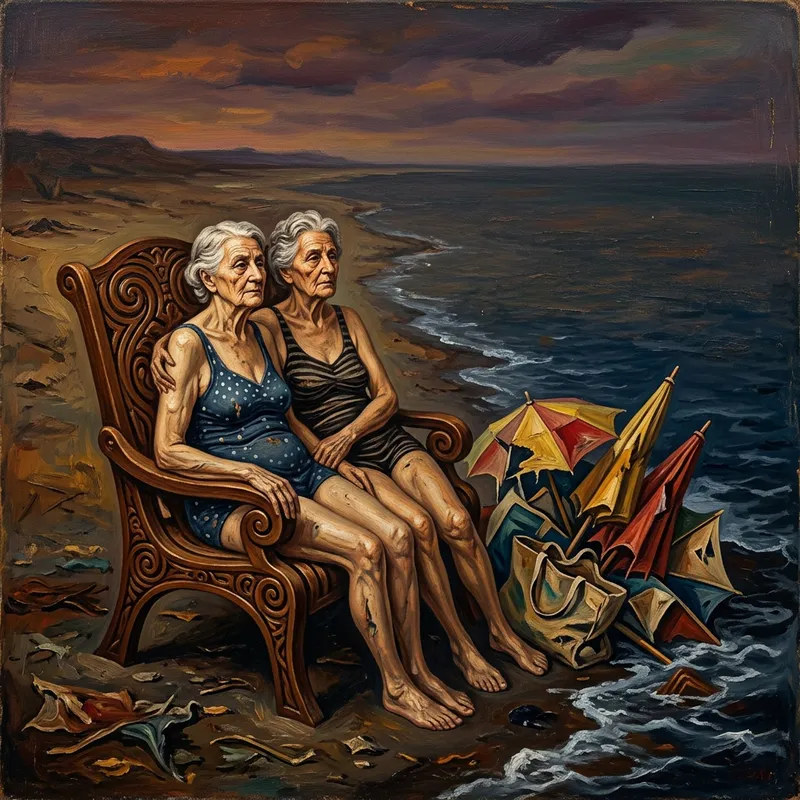 Surrealist Oil Painting by Szukalski: Minimalist Art