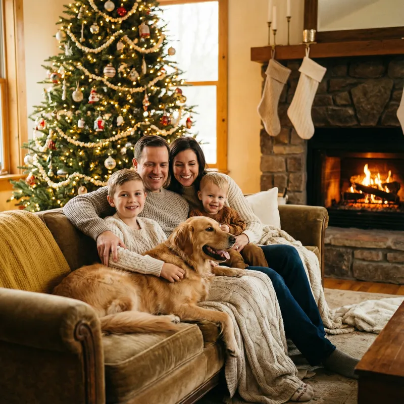 Cozy Family Christmas Photo Ideas