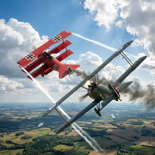 Thrilling WW1 Biplane Dogfight in Crystal Blue Sky