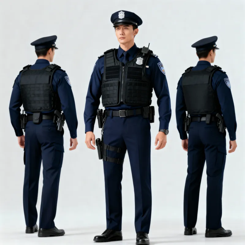 Slim Fit Police Uniform with Bulletproof Vest