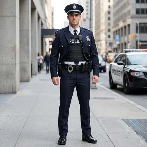 Slim Fit Police Uniform with Bulletproof Vest