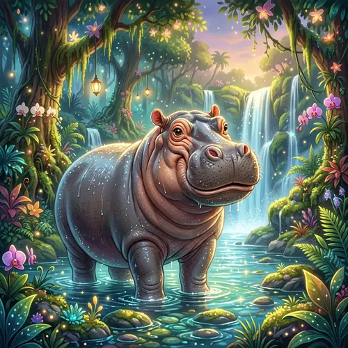 Harold the Cheerful Hippopotamus in Magic Jungle