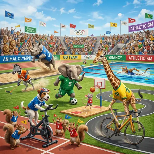 Whimsical Animal Fitness Fiesta at the Olympics