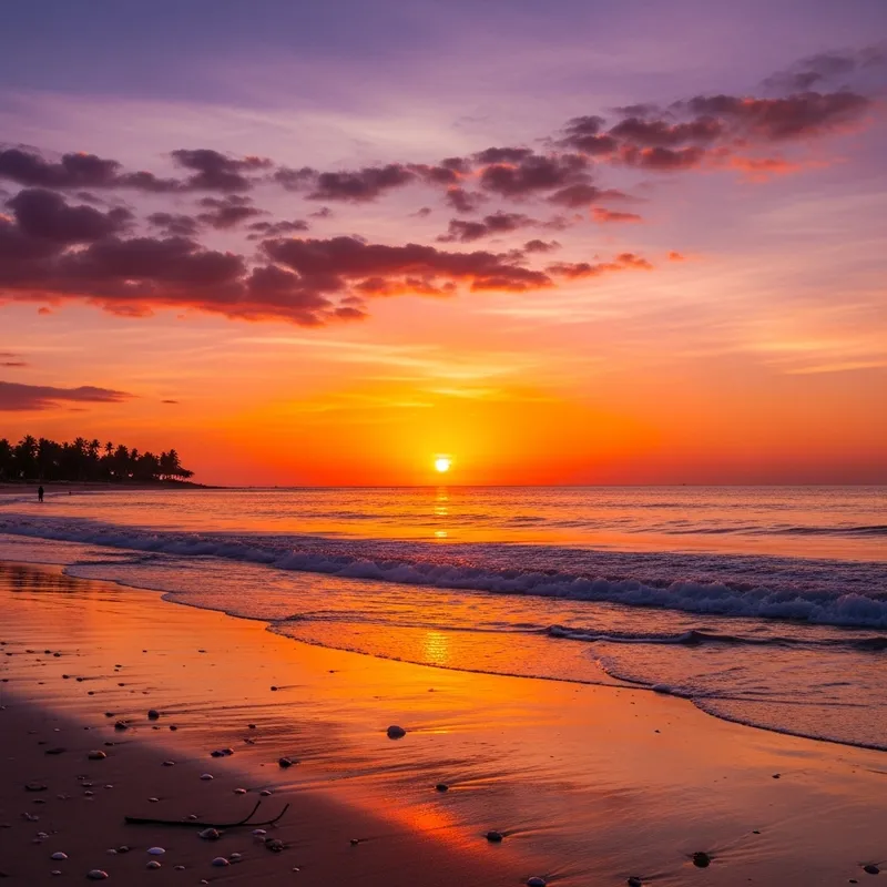 Summer Sunset on the Beach