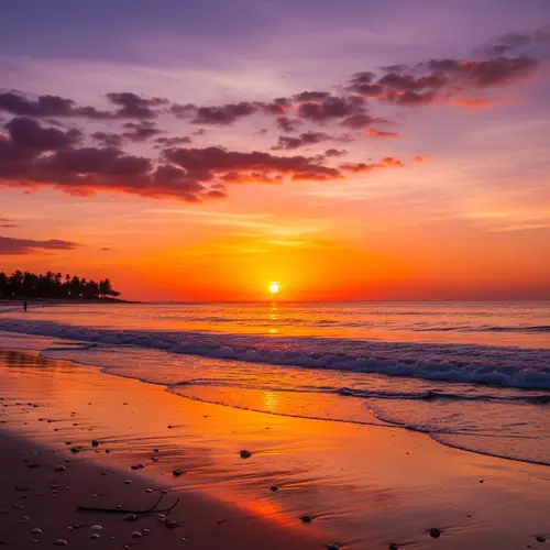 Summer Sunset on the Beach