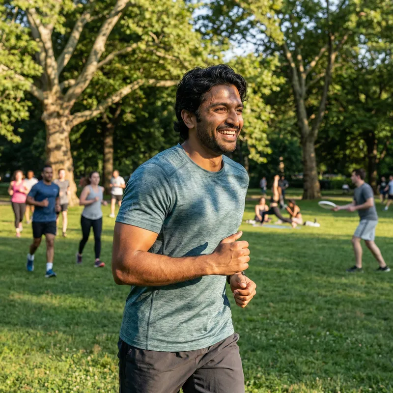 Vibrant South Asian Man Exuding Energy | Active Lifestyle Scene Vibrant South Asian Man Exuding Energy | Active Lifestyle Scene
