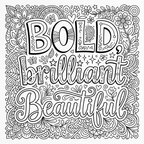 Bold, Brilliant, Beautiful Coloring Page