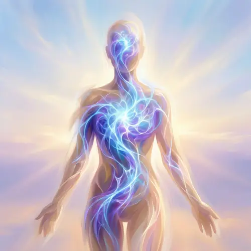 Human Soul Becoming One with Physical Body in Ethereal Art