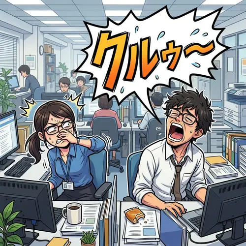 Funny Office Webtoon: Loud Burp Moment