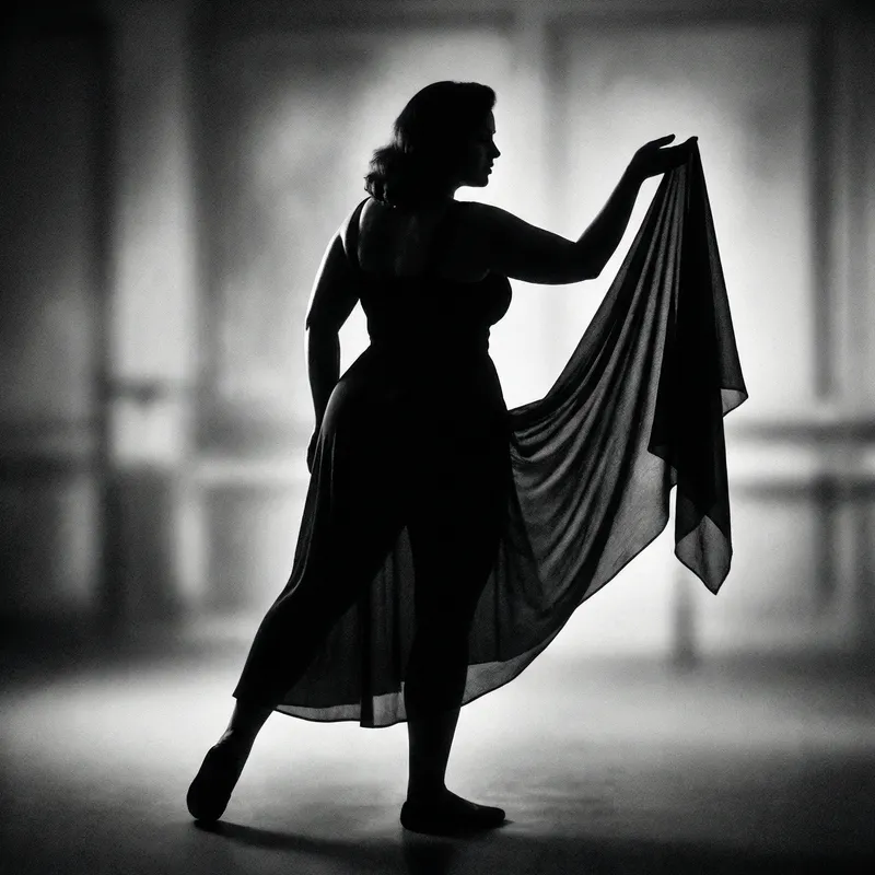 Elegant Curvy Model Silhouette Art | Body Positivity