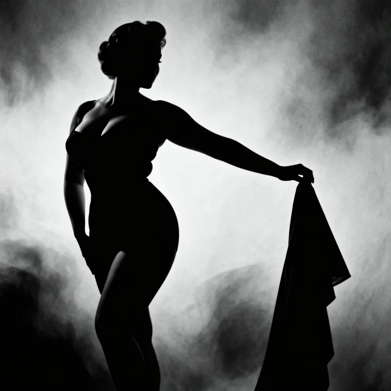 Elegant Curvy Model Silhouette Art | Body Positivity