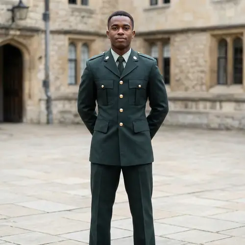 Disciplined Military Man in Immaculate Uniform