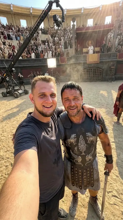 Epic Gladiator Selfie with Russell Crowe