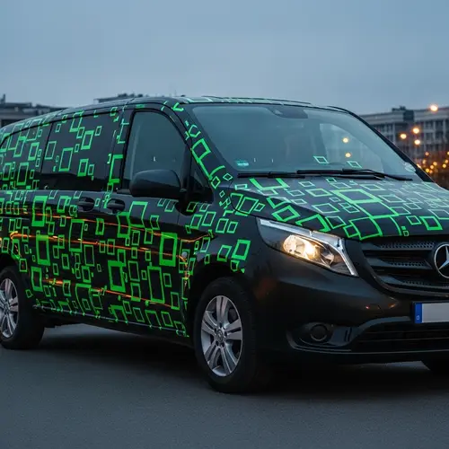Mercedes Vito: Black & Green Square Design