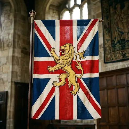 British Flag with Lion - Iconic Symbol of Pride