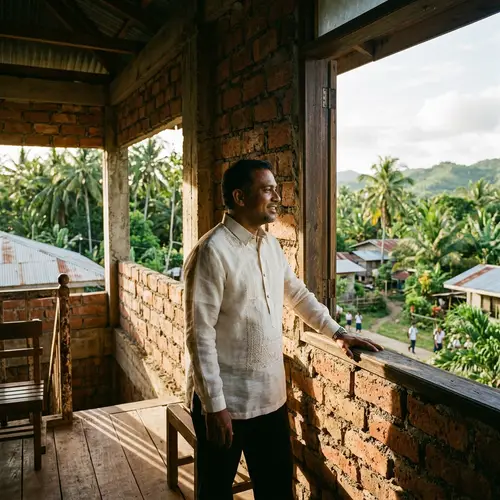 South Asian Male Teacher in Traditional Barong Tagalog | Philippines Scene