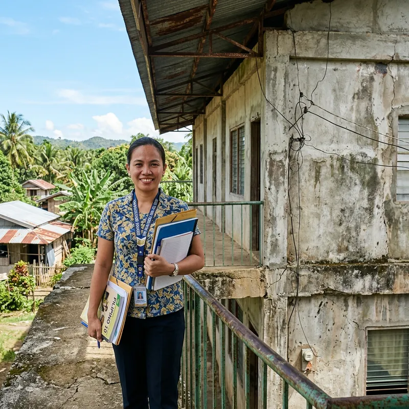 Female Teacher in the Philippines on Second Floor
