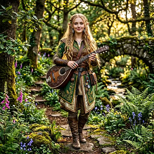 Enchanting Elf Bard with Blonde Hair