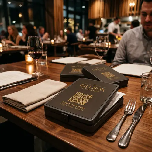 The BillBox: Innovative Chic Dinnerware with QR Code Receipts