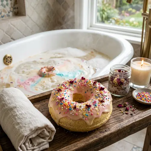 Delicious Donut Bath Bomb - Sensory Indulgence Spa Product
