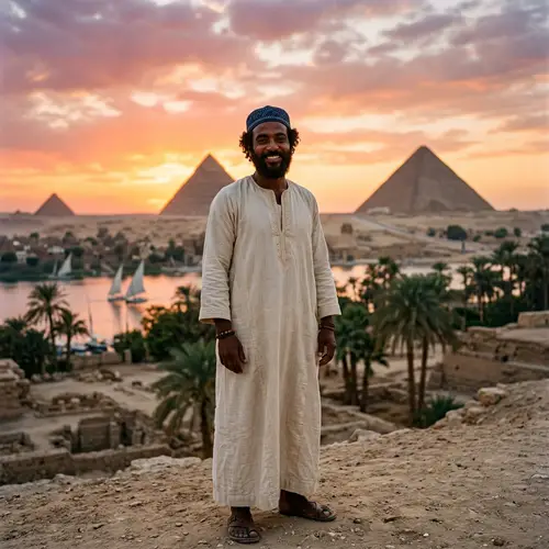 Mesmerizing Egyptian Landscape with a Cultural Male Figure