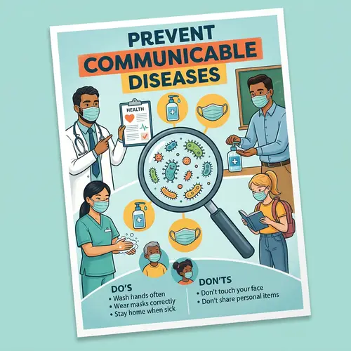 Prevent Communicable Diseases Poster | Health Education