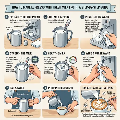 Step-by-Step Guide: Making Espresso Coffee with Fresh Milk Froth