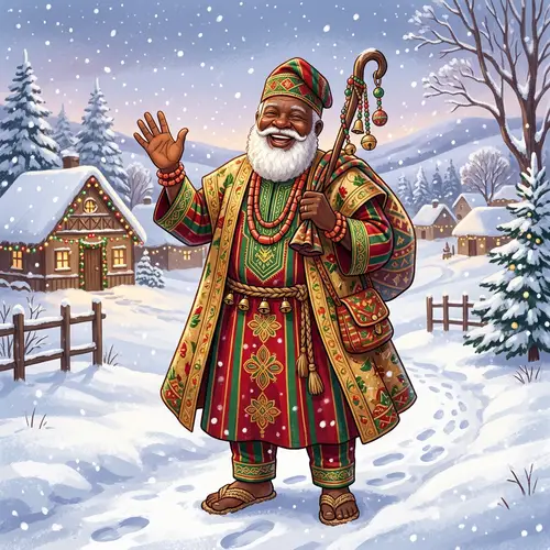 Yoruba Santa Claus: Festive Figure in Traditional Attire