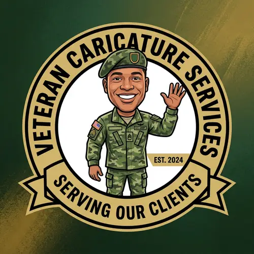 Custom Army Uniform Caricature Logo Design