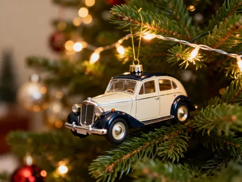 Vintage Car Christmas Ornament: Cozy Holiday Decor