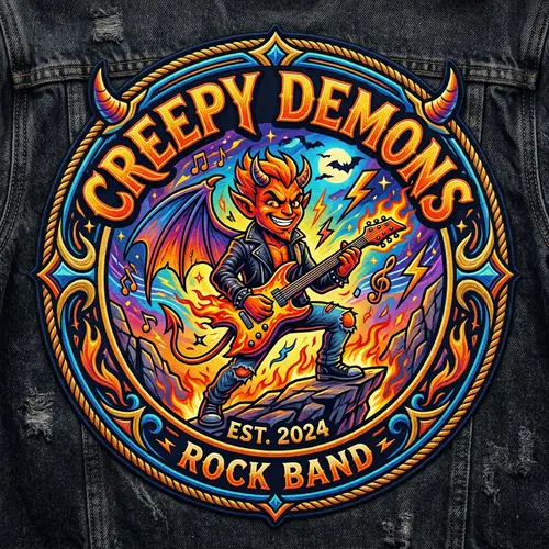 Creepy Demons Rock Band Logo Design